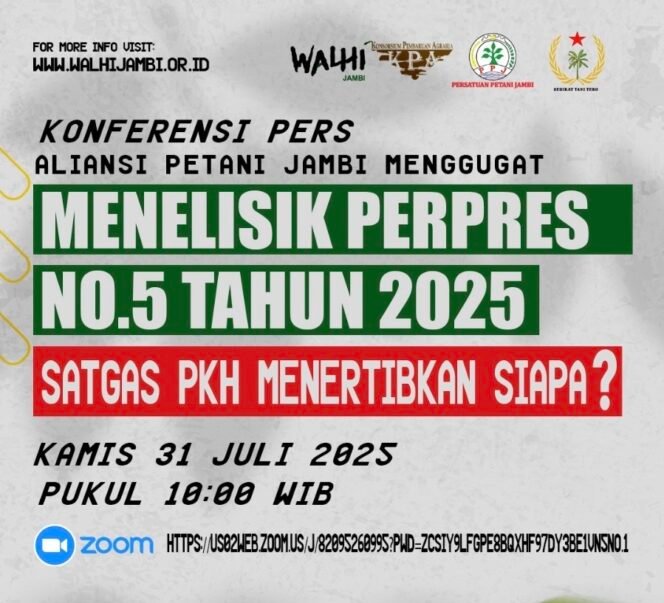 
					Aliansi Petani Jambi Menggugat Penertiban Kawasan Hutan Mengancam Hak Masyarakat dan Masa Depan Lingkungan di Jambi