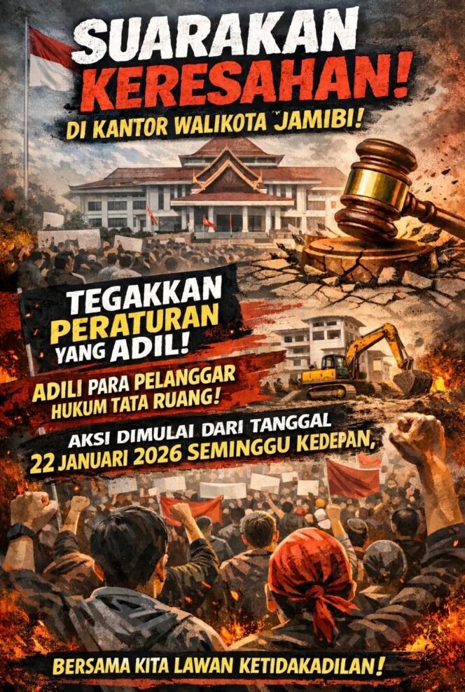 
					Undangan Terbuka Disuarakan: Warga Kota Jambi Diajak Bersatu Lawan Ketidakadilan!