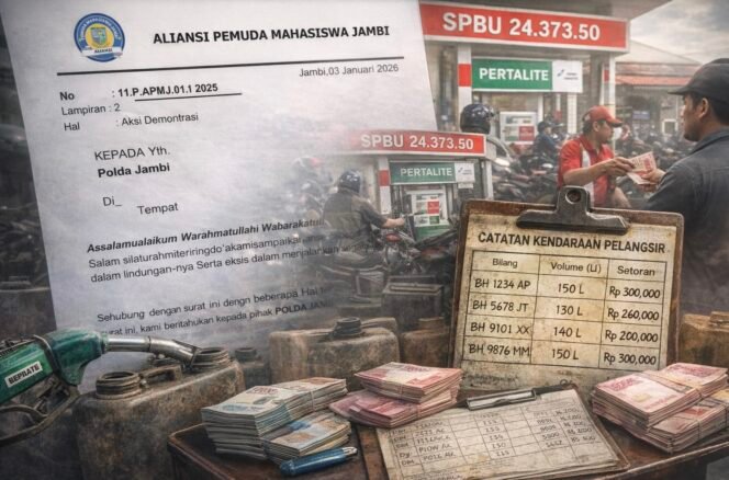 
					Dugaan Penyelewengan BBM Subsidi di SPBU 24.373.50, Aliansi Pemuda Mahasiswa Jambi Akan Demonstrasi di Polda Jambi