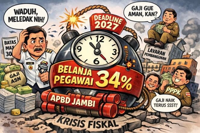 
					Bom Waktu APBD Jambi: Belanja Pegawai Tembus 34%, Pemprov Dikejar Deadline 2027