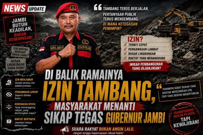 
					Ketua DPD GRIB Jaya Jambi: Saatnya Aparat Penegak Hukum Periksa Dugaan Manipulasi Tata Kelola Izin Tambang di Jambi