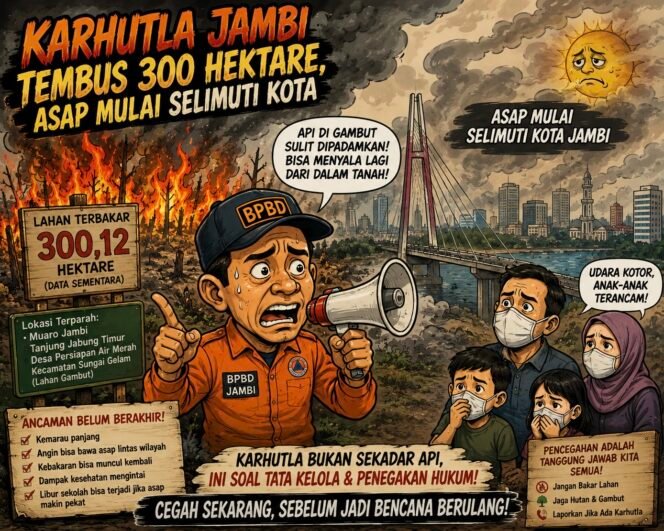 
					Luas Kebakaran Hutan dan Lahan di Jambi Tembus 300 Hektare, Asap Mulai Selimuti Kota