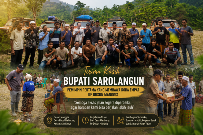 
					11 Jam Menembus Medan, Bupati Hurmin Akhirnya Tiba di Dusun Manggis, Warga: Ini Roda Empat Pertama Yang Sampai ke Dusun Kami