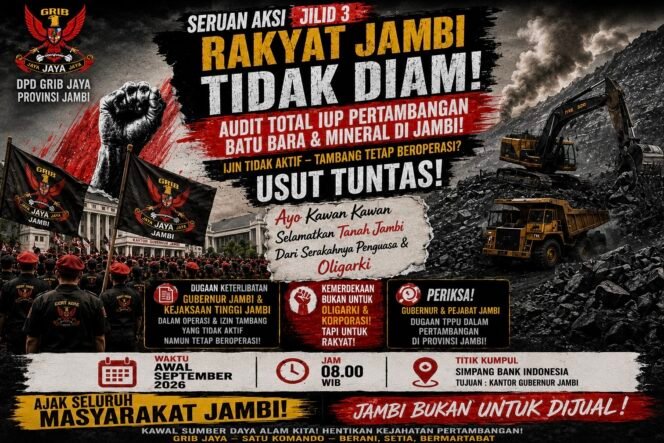 
					GRIB Buka Suara soal Aksi 26 Agustus: Pertambangan di Jambi Harus Diaudit, Jangan Hanya Jadi Bisnis Segelintir Orang