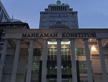 The Constitutional Court stands in Jakarta, Indonesia, on Thursday, June 27, 2019. An Indonesian court is set to rule on an appeal against the re-election of President Joko Widodo, with tens of thousands of armed police and military personnel deployed across Jakarta to quell any outbreak of political violence. Photographer: Dimas Ardian/Bloomberg